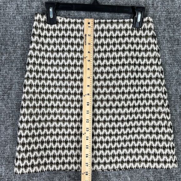 Loft Outlet Skirt Womens 0 Black White Short‎ Cotton Polyester Zip Closure - Picture 5 of 8